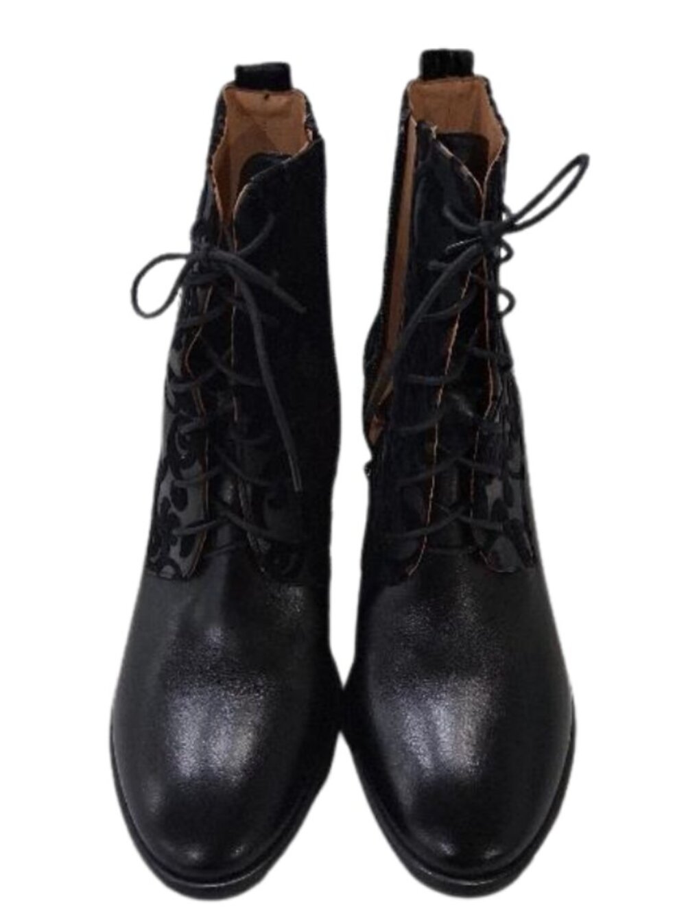 Embassy London Velvet Flocked Lace-Up Ankle Boots EU 40 / US 9 Dark Romantic - Picture 4 of 7
